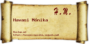 Havasi Mónika névjegykártya
